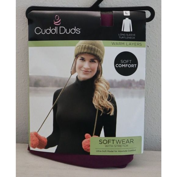 Cuddl Duds Women's Sz Large Grape Purple Softwear w/Stretch L/S Turtleneck - Picture 1 of 7
